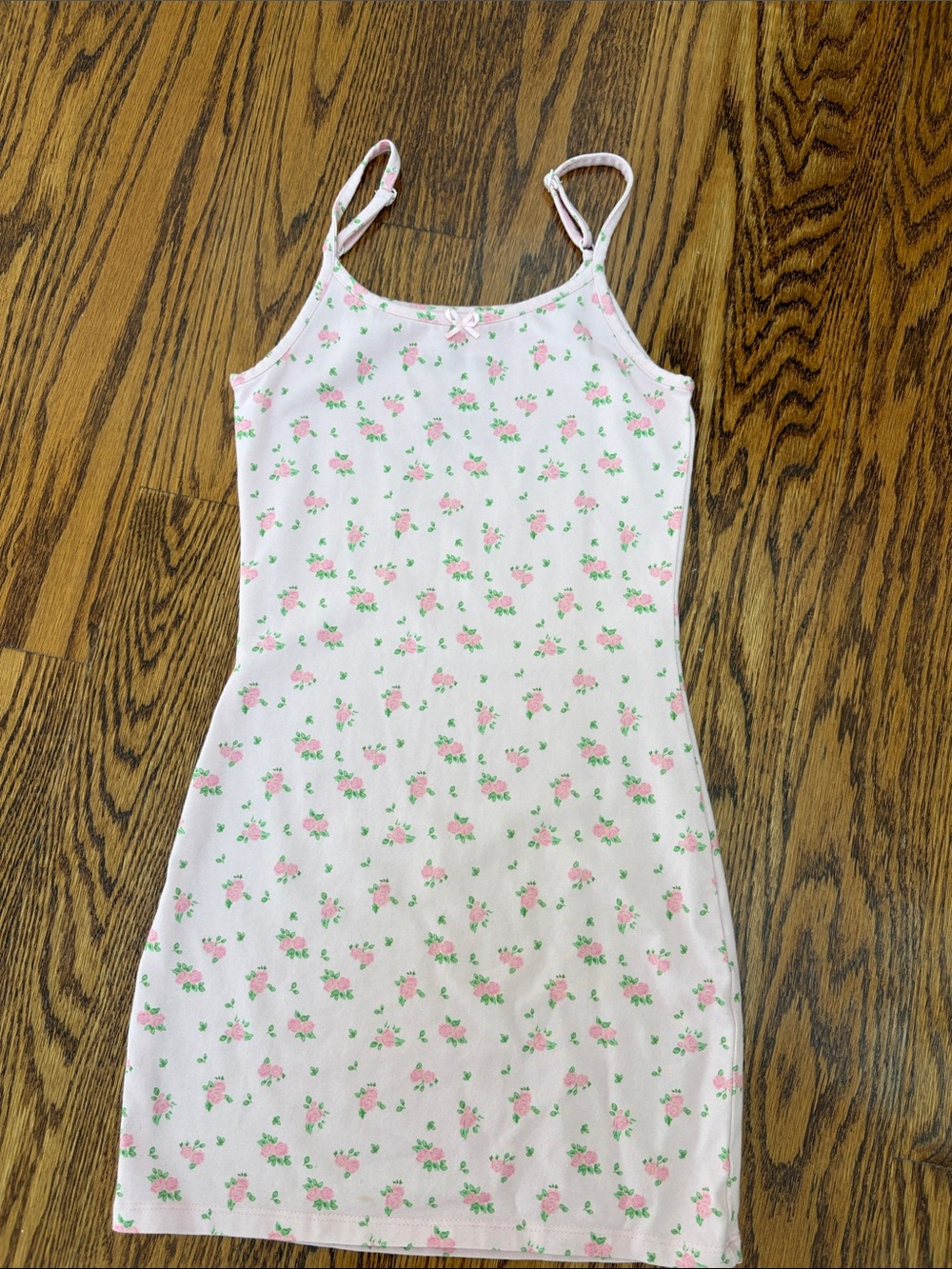 Katie J NYC Stretch Pink Floral cotton Slip dress